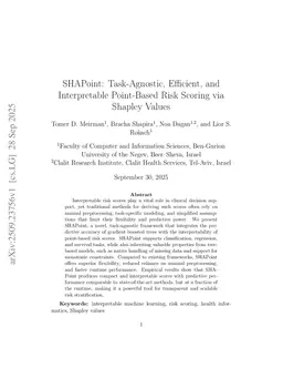 SHAPoint: Task-Agnostic, Efficient, and Interpretable Point-Based Risk Scoring via Shapley Values