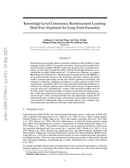 Knowledge-Level Consistency Reinforcement Learning: Dual-Fact Alignment for Long-Form Factuality