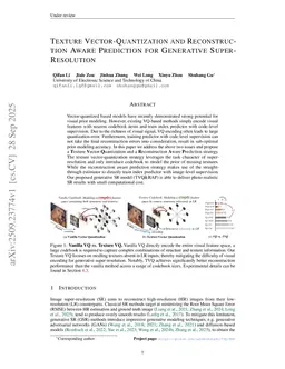 Texture Vector-Quantization and Reconstruction Aware Prediction for Generative Super-Resolution