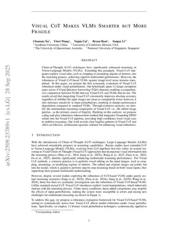 Visual CoT Makes VLMs Smarter but More Fragile