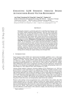 Enhancing LLM Steering through Sparse Autoencoder-Based Vector Refinement