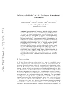 Influence-Guided Concolic Testing of Transformer Robustness