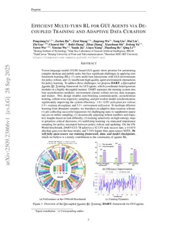 Efficient Multi-turn RL for GUI Agents via Decoupled Training and Adaptive Data Curation