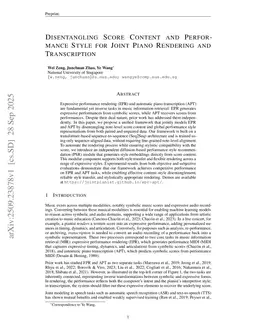 Disentangling Score Content and Performance Style for Joint Piano Rendering and Transcription