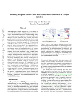 Learning Adaptive Pseudo-Label Selection for Semi-Supervised 3D Object Detection