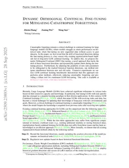 Dynamic Orthogonal Continual Fine-tuning for Mitigating Catastrophic Forgettings