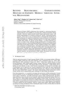 Beyond Benchmarks: Understanding Mixture-of-Experts Models through Internal Mechanisms