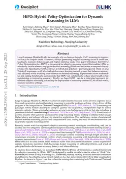 HiPO: Hybrid Policy Optimization for Dynamic Reasoning in LLMs