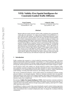 VFSI: Validity First Spatial Intelligence for Constraint-Guided Traffic Diffusion