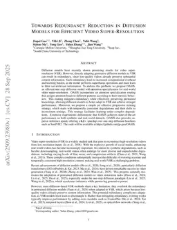 Towards Redundancy Reduction in Diffusion Models for Efficient Video Super-Resolution