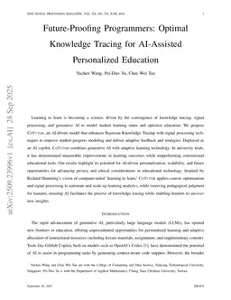 Future-Proofing Programmers: Optimal Knowledge Tracing for AI-Assisted Personalized Education