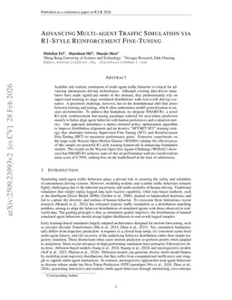 Advancing Multi-agent Traffic Simulation via R1-Style Reinforcement Fine-Tuning