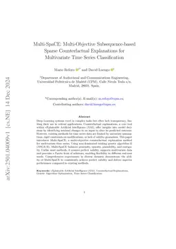 Multi-SpaCE: Multi-Objective Subsequence-based Sparse Counterfactual Explanations for Multivariate Time Series Classification