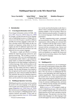 Multilingual Open QA on the MIA Shared Task