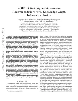 KGIF: Optimizing Relation-Aware Recommendations with Knowledge Graph Information Fusion