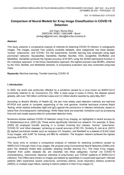 Comparison of Neural Models for X-ray Image Classification in COVID-19 Detection