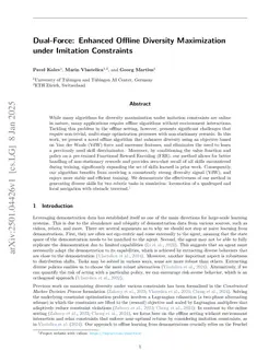 Dual-Force: Enhanced Offline Diversity Maximization under Imitation Constraints