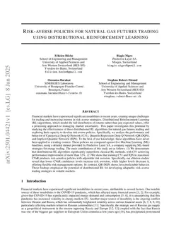 Risk-averse policies for natural gas futures trading using distributional reinforcement learning