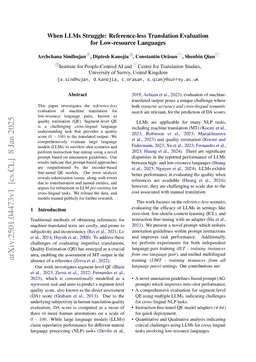 When LLMs Struggle: Reference-less Translation Evaluation for Low-resource Languages