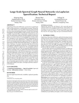 Large-Scale Spectral Graph Neural Networks via Laplacian Sparsification: Technical Report