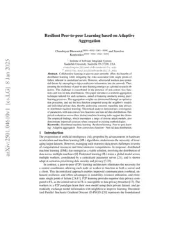 Resilient Peer-to-peer Learning based on Adaptive Aggregation