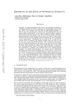 Grokking at the Edge of Numerical Stability