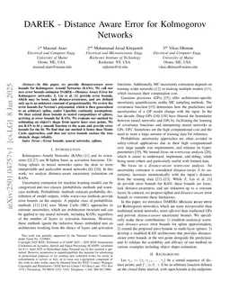 DAREK -- Distance Aware Error for Kolmogorov Networks
