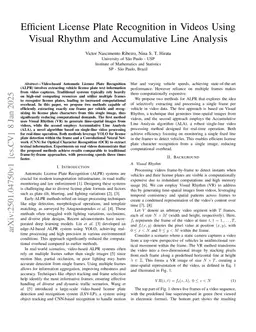 Efficient License Plate Recognition in Videos Using Visual Rhythm and Accumulative Line Analysis