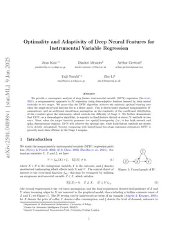 Optimality and Adaptivity of Deep Neural Features for Instrumental Variable Regression