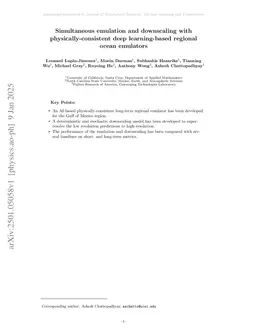 Simultaneous emulation and downscaling with physically-consistent deep learning-based regional ocean emulators