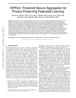 TAPFed: Threshold Secure Aggregation for Privacy-Preserving Federated Learning