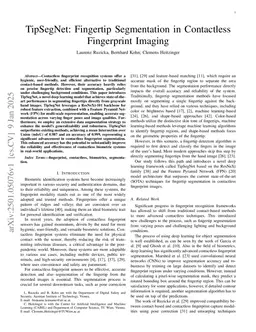 TipSegNet: Fingertip Segmentation in Contactless Fingerprint Imaging