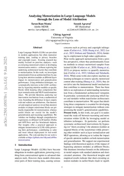 Analyzing Memorization in Large Language Models through the Lens of Model Attribution