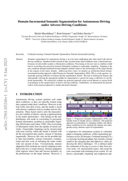 Domain-Incremental Semantic Segmentation for Autonomous Driving under Adverse Driving Conditions