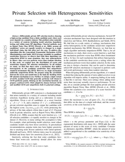 Private Selection with Heterogeneous Sensitivities