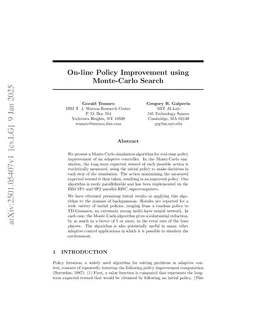On-line Policy Improvement using Monte-Carlo Search