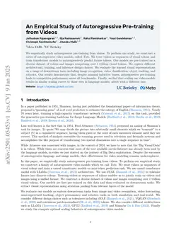 An Empirical Study of Autoregressive Pre-training from Videos