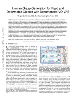 Human Grasp Generation for Rigid and Deformable Objects with Decomposed VQ-VAE