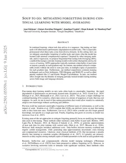 Soup to go: mitigating forgetting during continual learning with model averaging