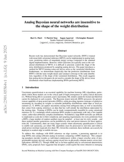Analog Bayesian neural networks are insensitive to the shape of the weight distribution