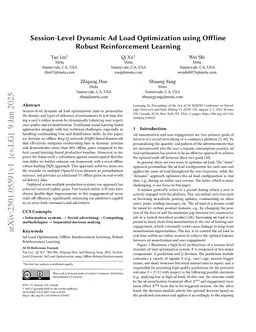 Session-Level Dynamic Ad Load Optimization using Offline Robust Reinforcement Learning