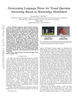 Overcoming Language Priors for Visual Question Answering Based on Knowledge Distillation