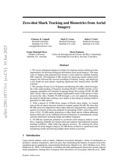 Zero-shot Shark Tracking and Biometrics from Aerial Imagery