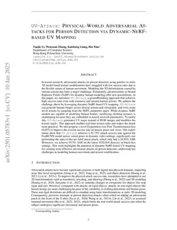 UV-Attack: Physical-World Adversarial Attacks for Person Detection via Dynamic-NeRF-based UV Mapping