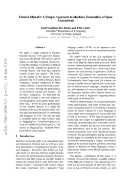 Finnish SQuAD: A Simple Approach to Machine Translation of Span Annotations