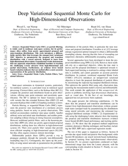 Deep Variational Sequential Monte Carlo for High-Dimensional Observations