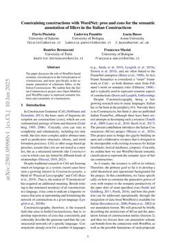 Constraining constructions with WordNet: pros and cons for the semantic annotation of fillers in the Italian Constructicon