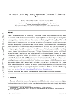 An Attention-Guided Deep Learning Approach for Classifying 39 Skin Lesion Types