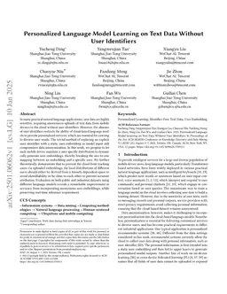 Personalized Language Model Learning on Text Data Without User Identifiers