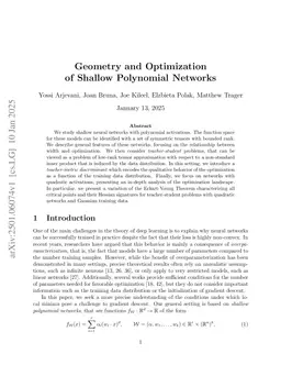 Geometry and Optimization of Shallow Polynomial Networks